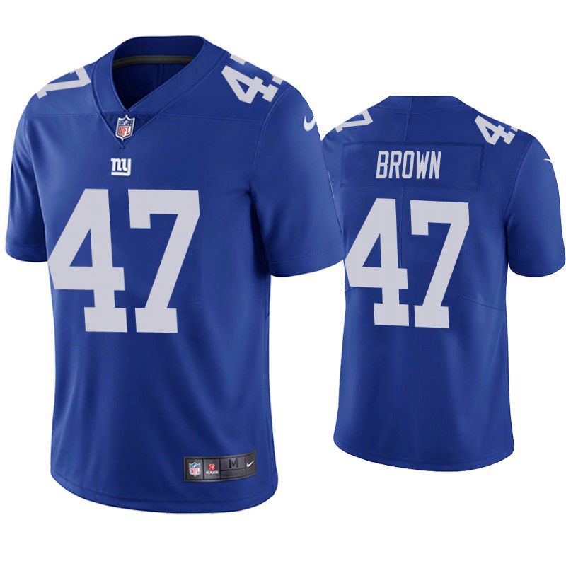 Men New York Giants #47 Cam Brown Nike Royal Vapor Limited NFL Jersey